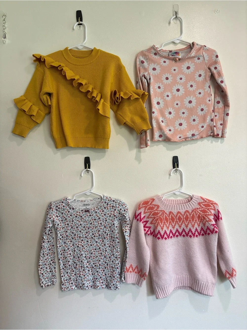 3T girls sweaters Set of 4 Girls' Long Sleeve Tops bundle